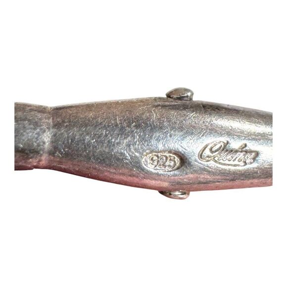 Vintage Sterling Silver Pisces Pendant Necklace Fish Charms Signed 16" Chain - Picture 9 of 9